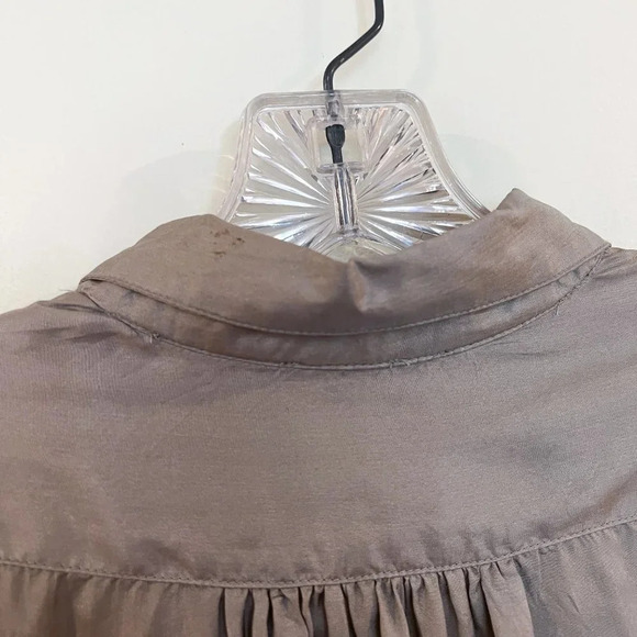 Mes Demoiselles 100% Silk Green Button Down Classic Designer Shirt Blouse 38 - Picture 10 of 10